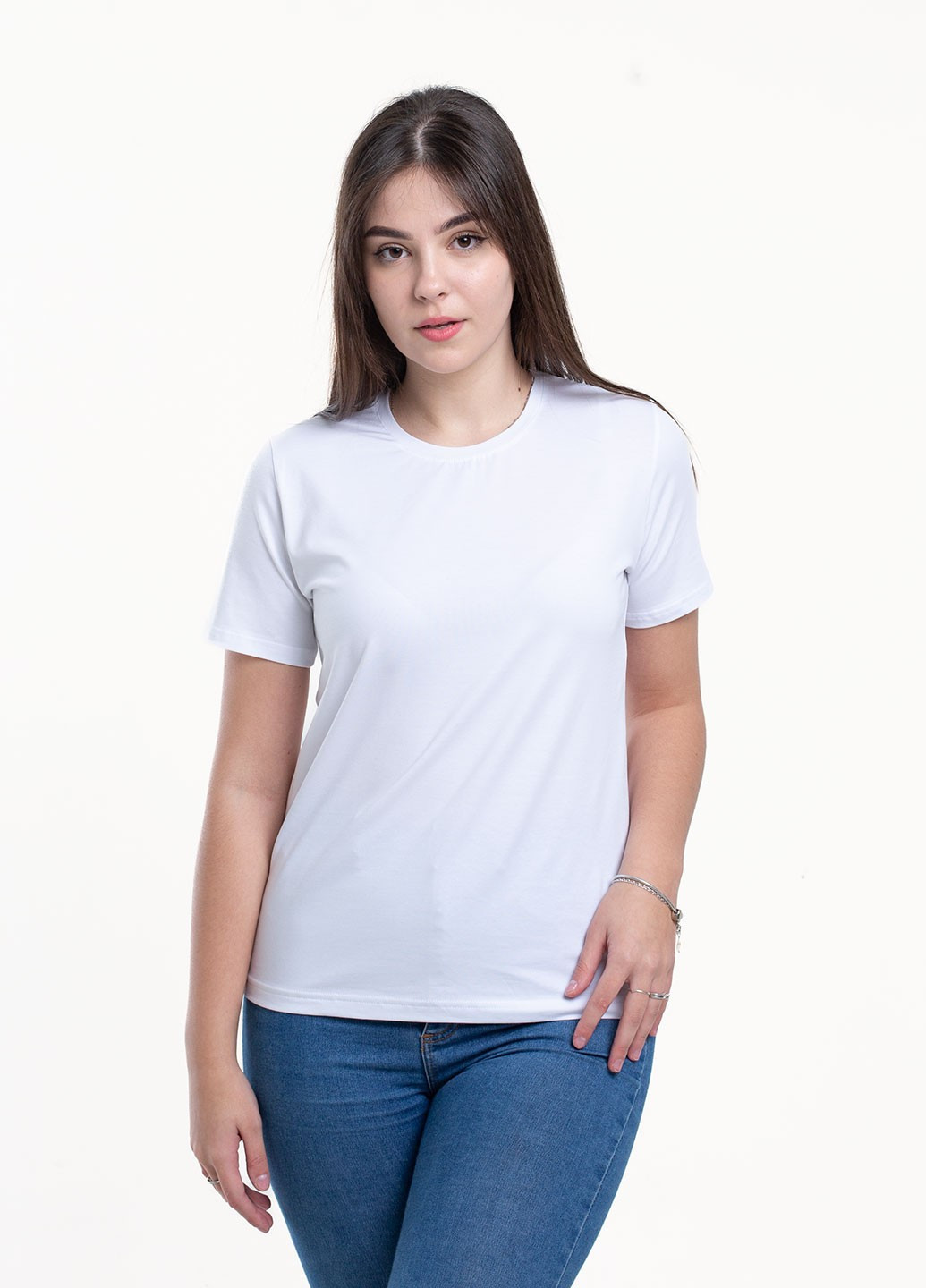 Белая всесезон футболка женская Наталюкс 41-2357