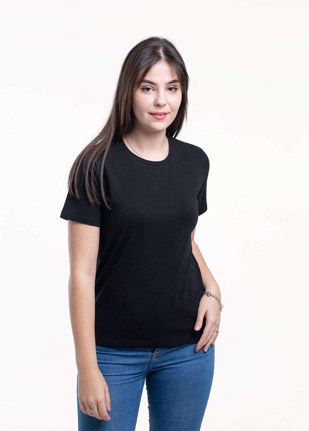 Черная всесезон футболка женская Наталюкс 41-2357