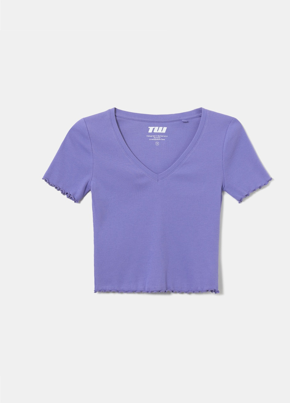 Сиреневая всесезон футболка Tally Weijl Basic T-Shirts - KNITTED BASIC TOP