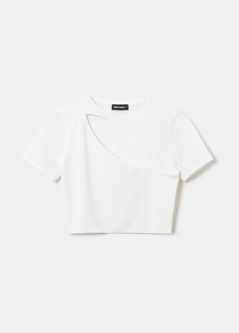 Біла всесезон футболка Tally Weijl Fashion T-Shirts - WOMEN KNIT TOP