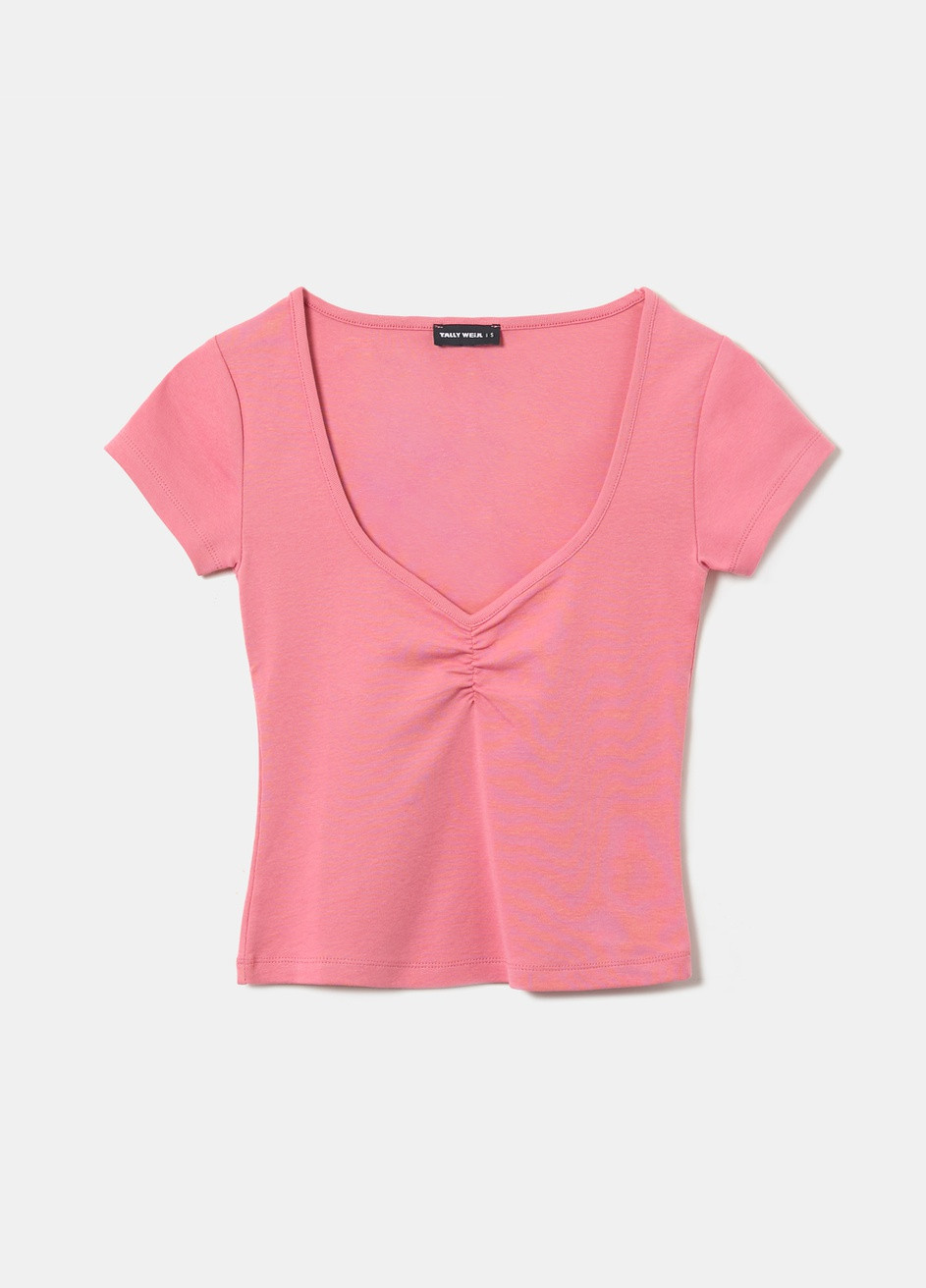 Розовая всесезон футболка Tally Weijl Basic T-Shirts - KNITTED TOP