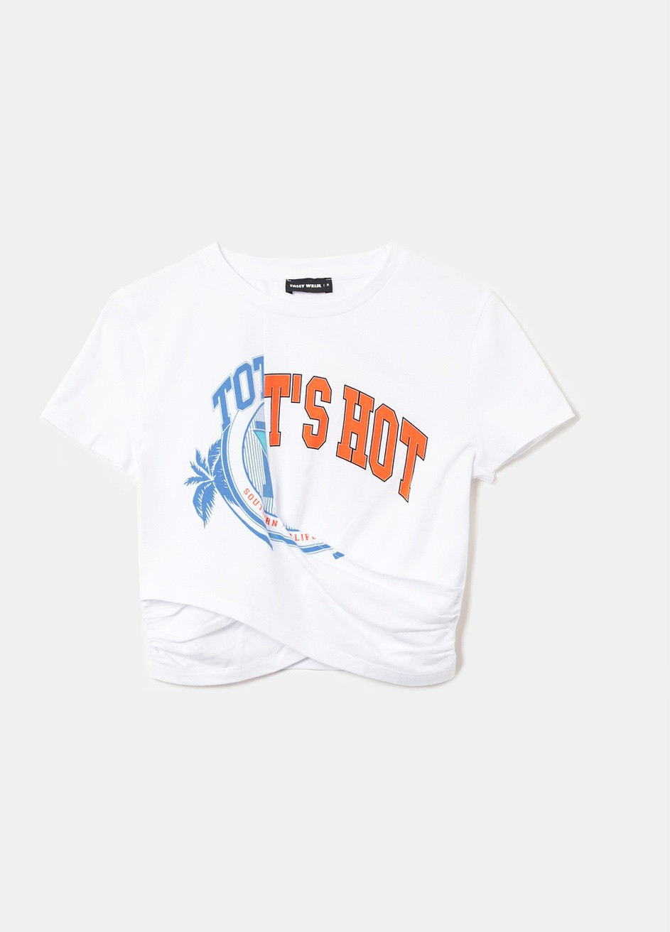 Белая всесезон футболка Tally Weijl Printed T-Shirts - KNIT TOP