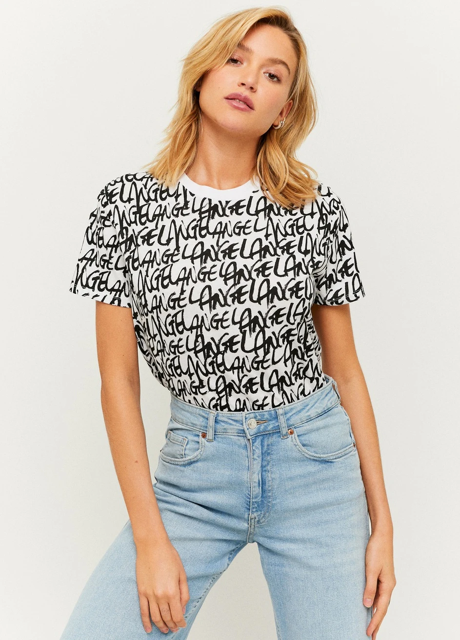 Футболка Tally Weijl Basic Stretch TShirt - KNITTED BASIC TSHIRT - (257972838)
