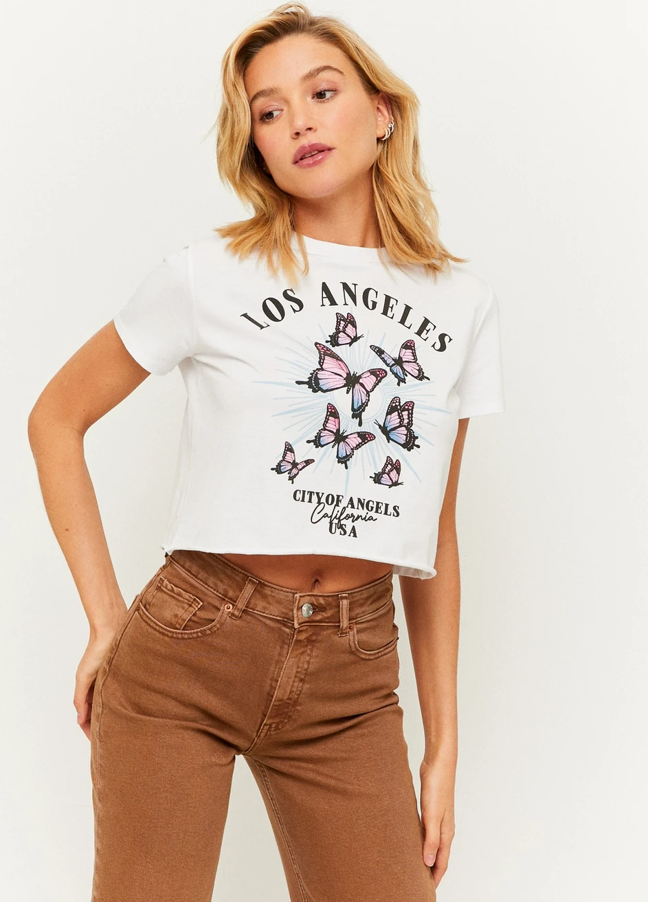 Футболка Tally Weijl Printed T-Shirts - KNIT WOMEN TSHIRT - (257972862)