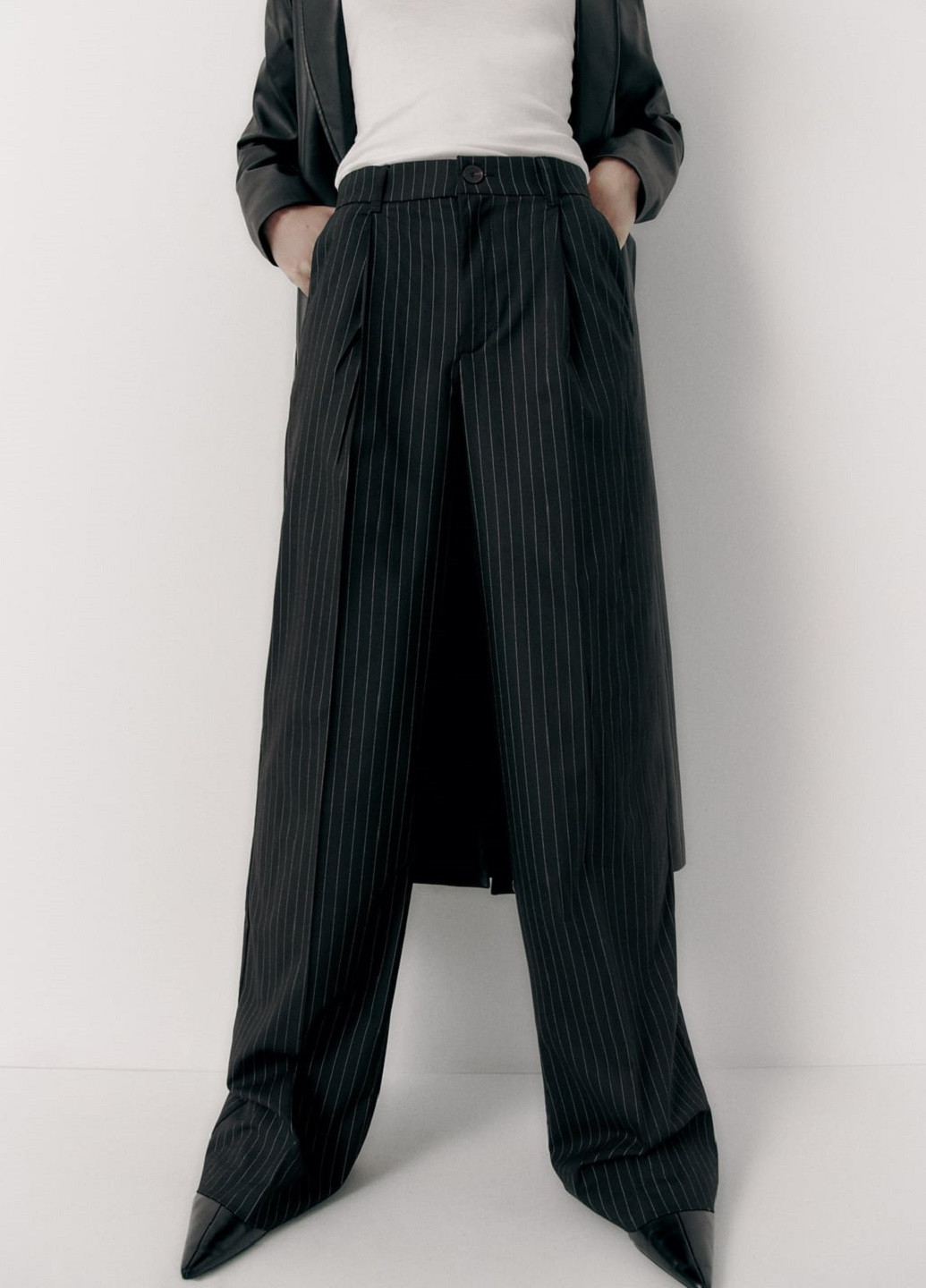 Черные классические демисезонные брюки Zara