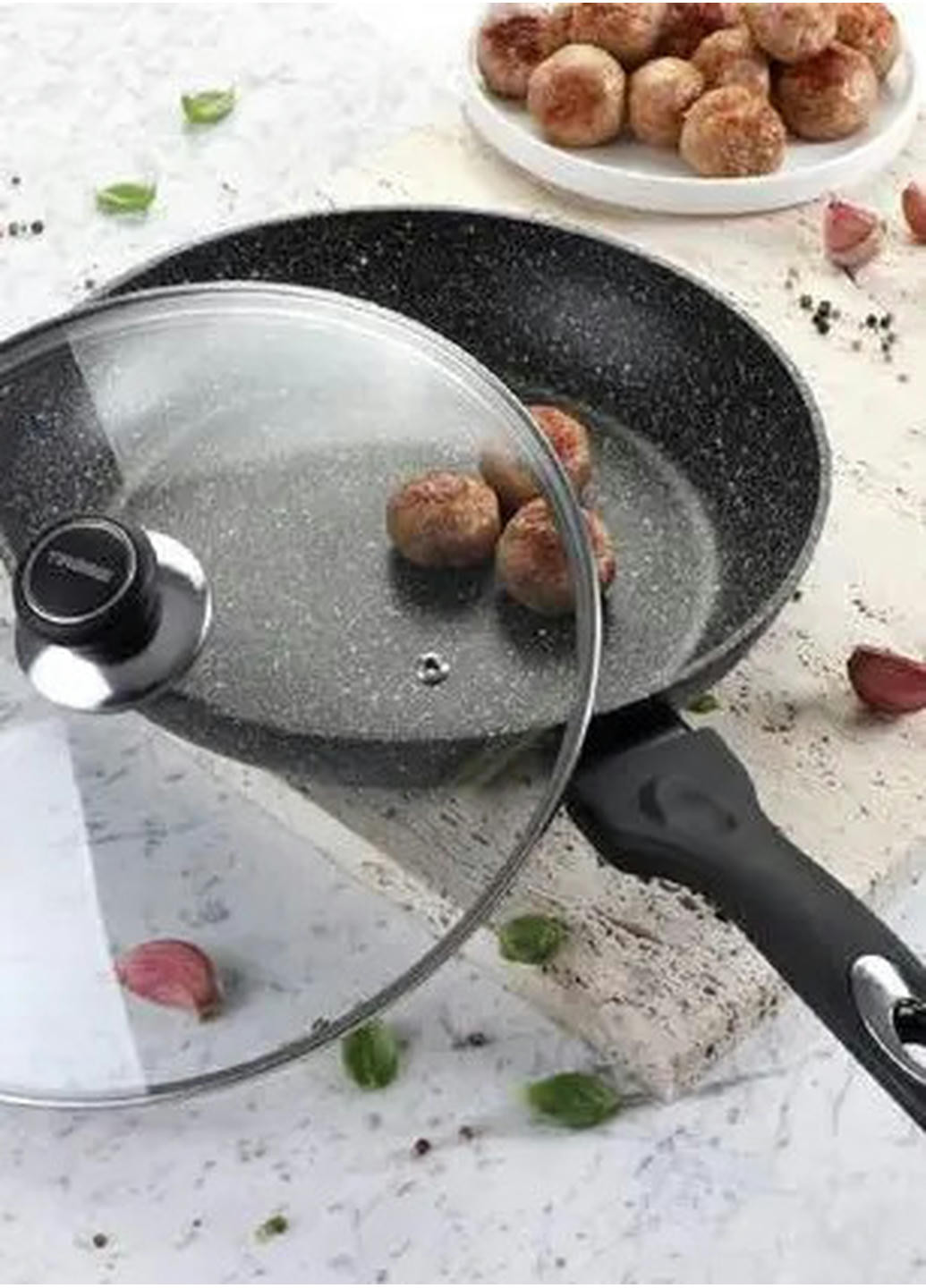 Сковорода с крышкой универсальная TS1288P 30 см Tiross (258201211)