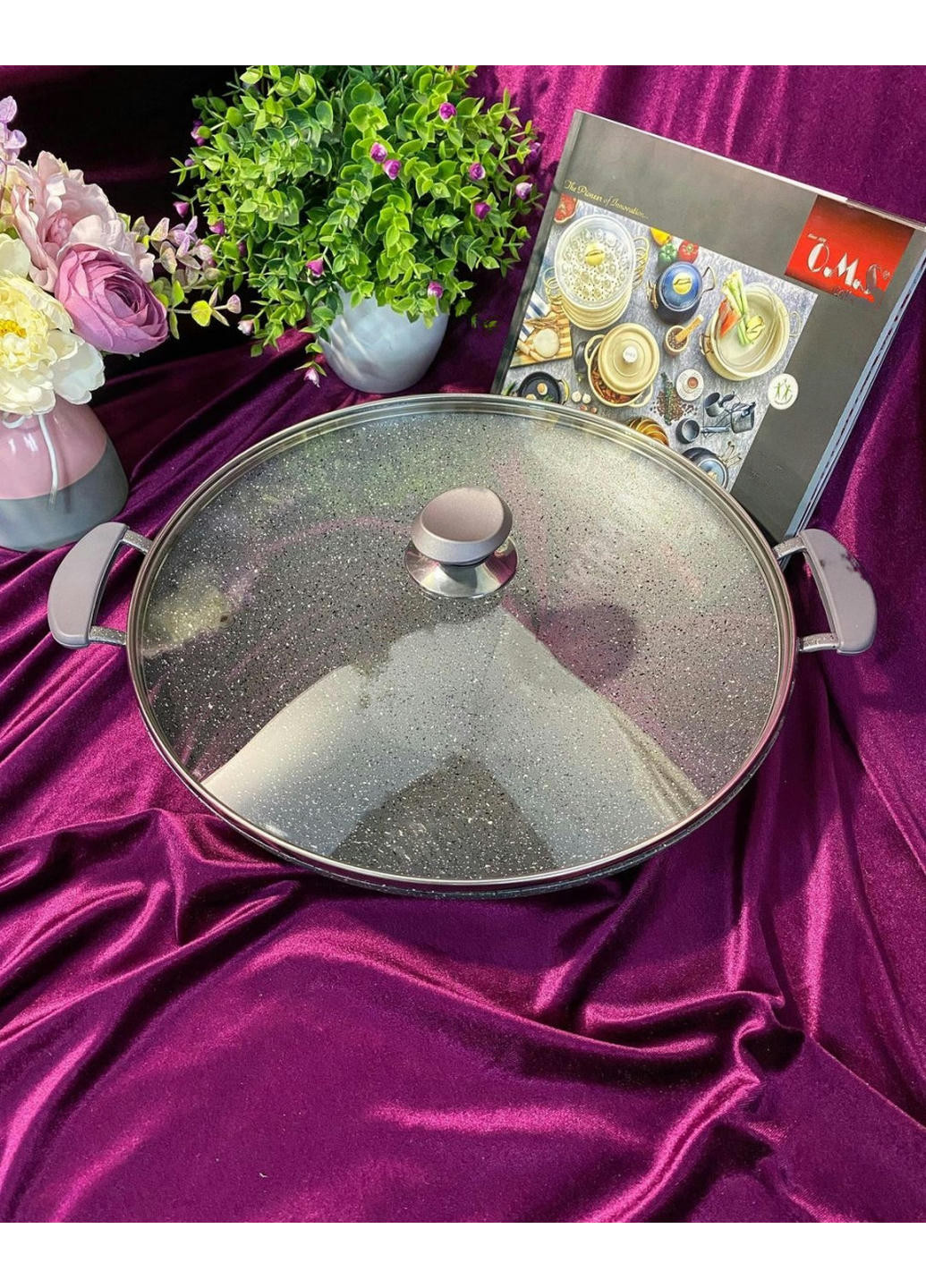 Сковорода-Вок із кришкою 3228-30-Grey 30 см OMS (258259536)