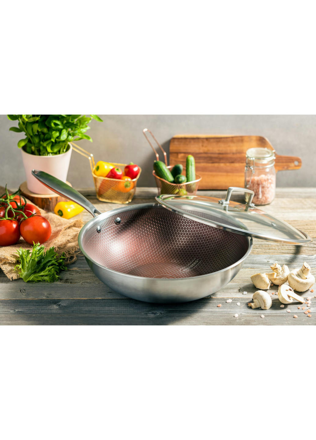 Сковорода Вок с крышкой EB-14109 30 см Edenberg (258259841)