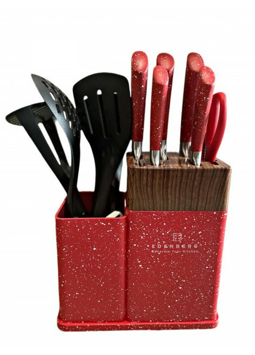 Набор ножей EB-11098-Red 12 предметов красный Edenberg комбинированные,
