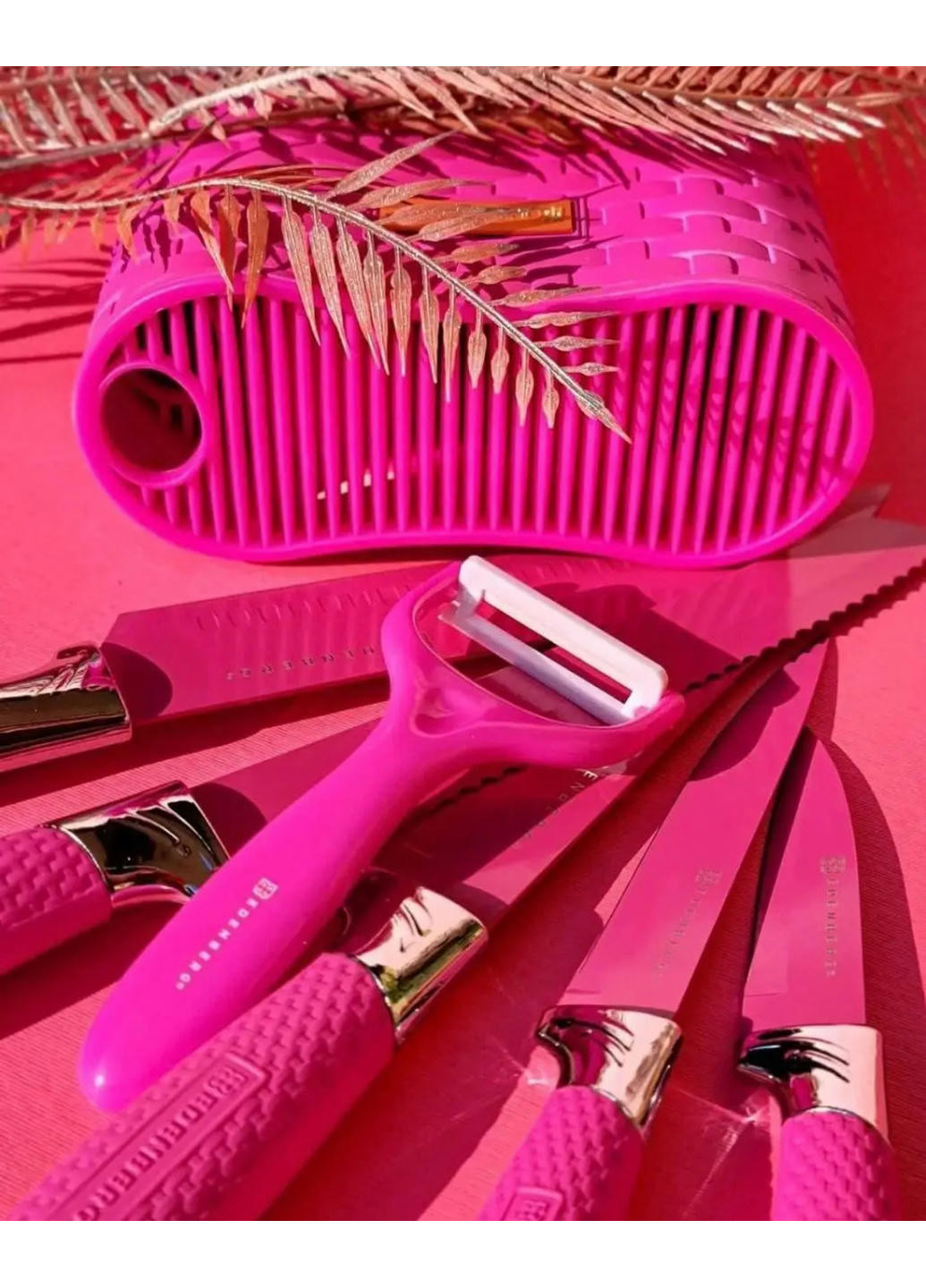 Набір ножів EB-11025-Pink 7 предметів рожевий Edenberg комбінований,