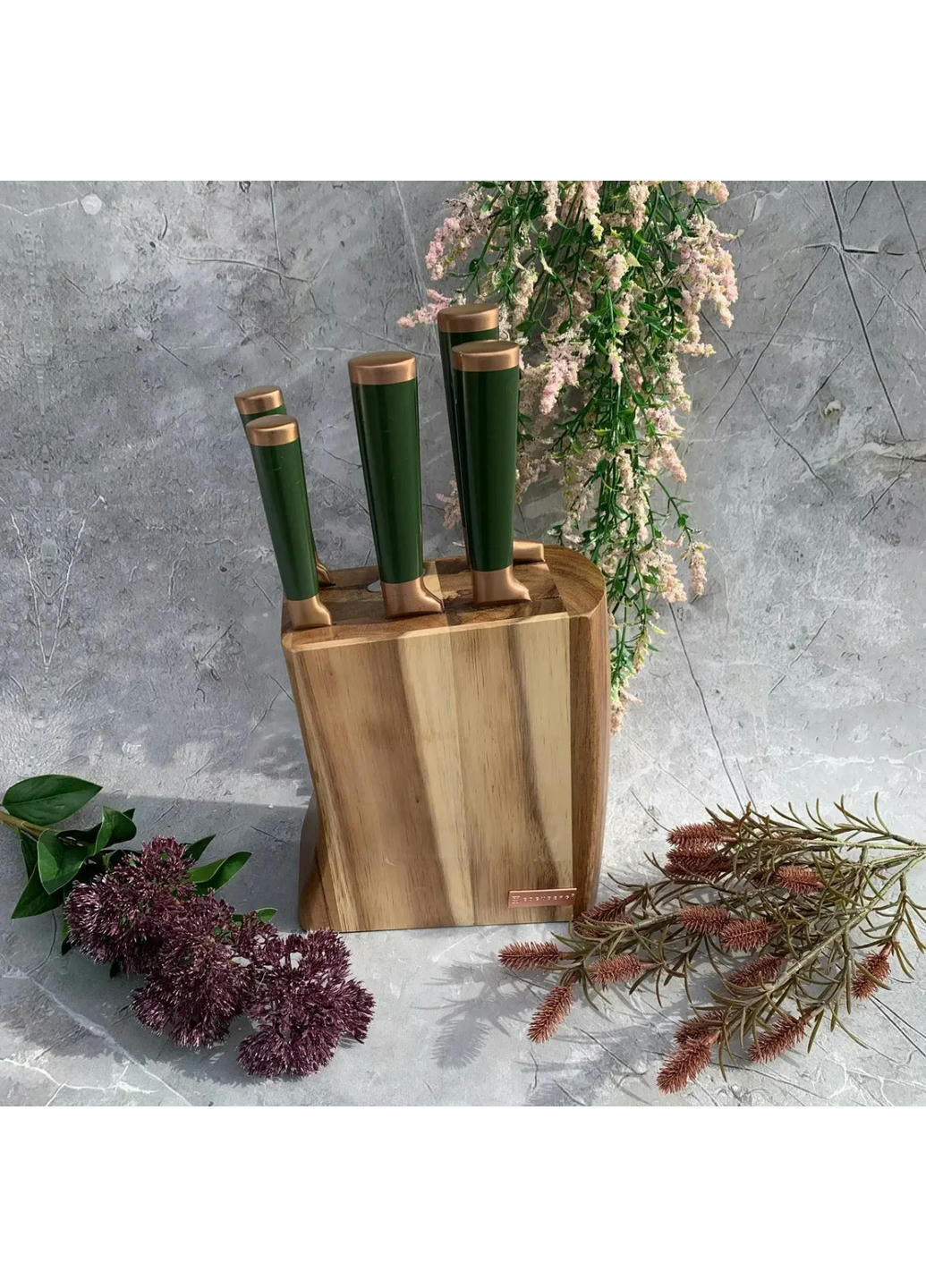 Набор ножей EB-11029-Green 7 предметов зеленый Edenberg комбинированные,