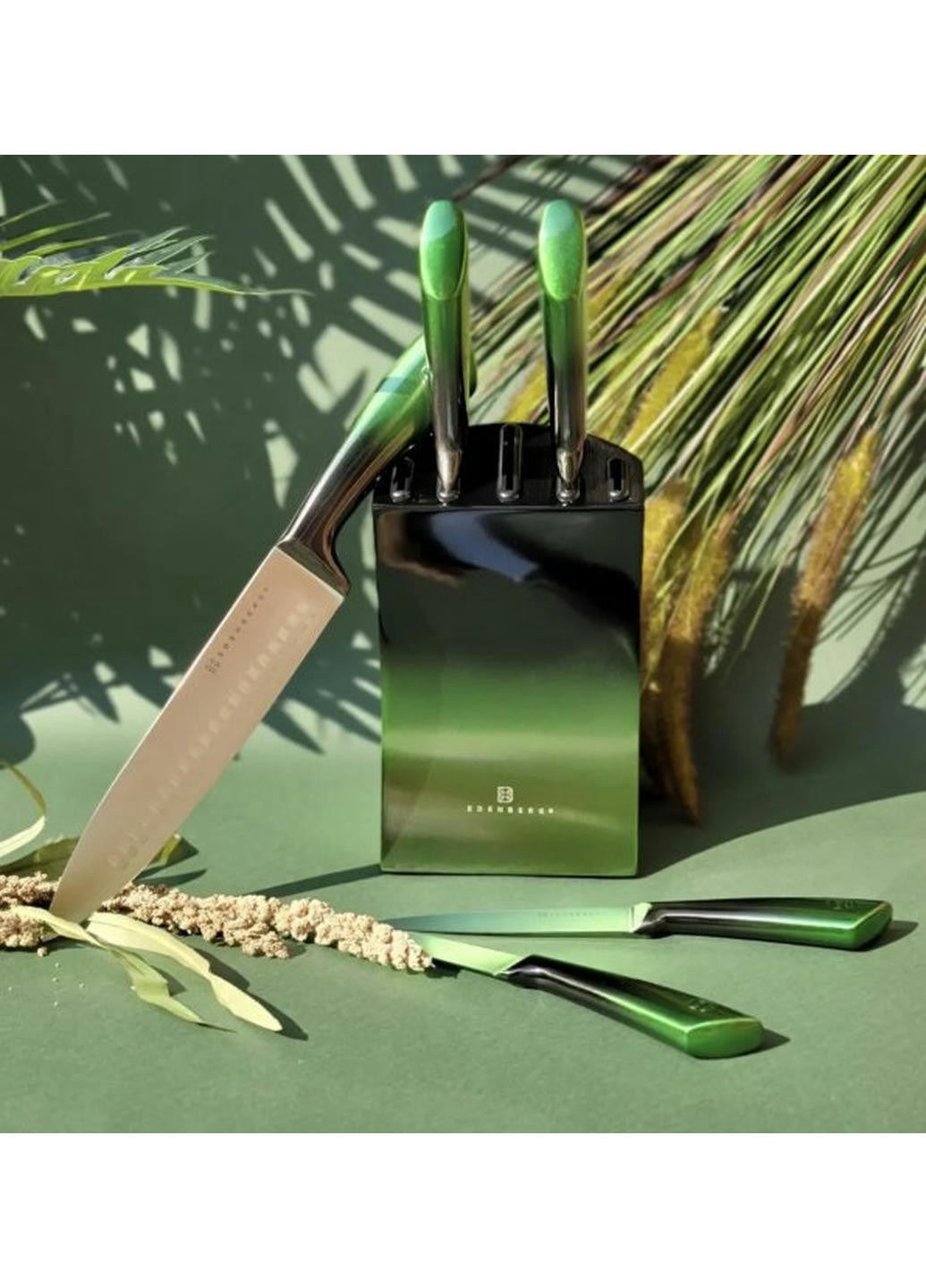 Набір ножів EB-11003-Green 6 предметів зелений Edenberg комбінований,