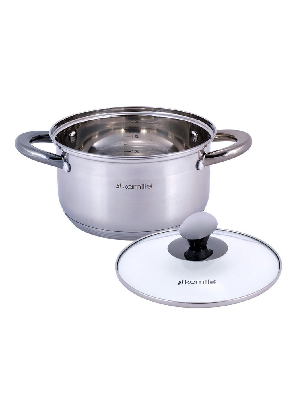 Каструля з кришкою KM-4921 2 л 18 см Kamille (258259649)
