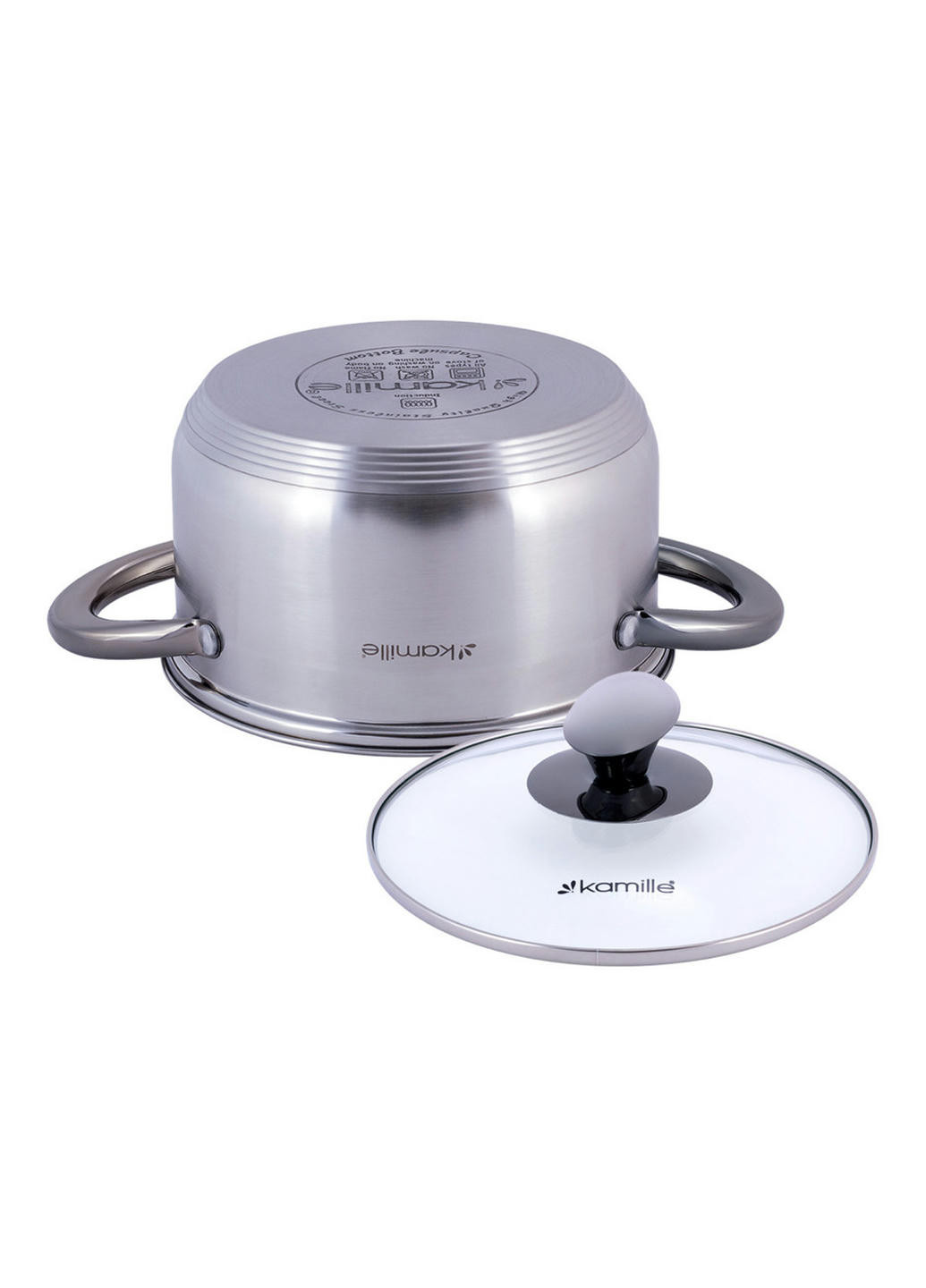 Каструля з кришкою KM-4921 2 л 18 см Kamille (258259649)