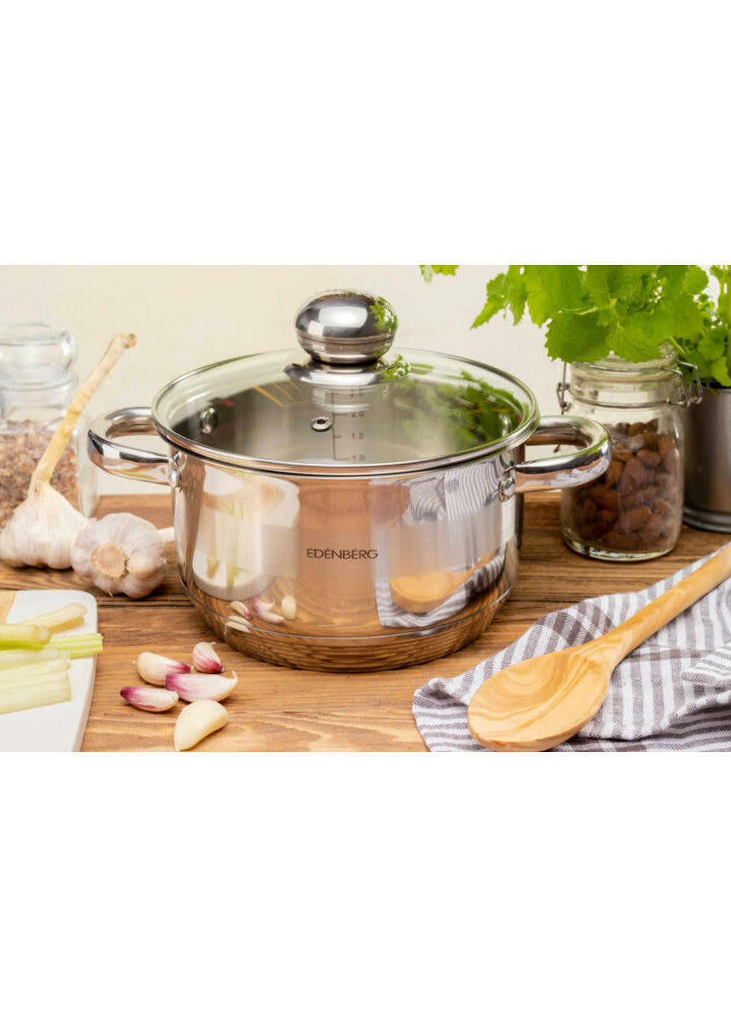 Кастрюля с крышкой EB-3005 20 см 3,6 л Edenberg (258260401)