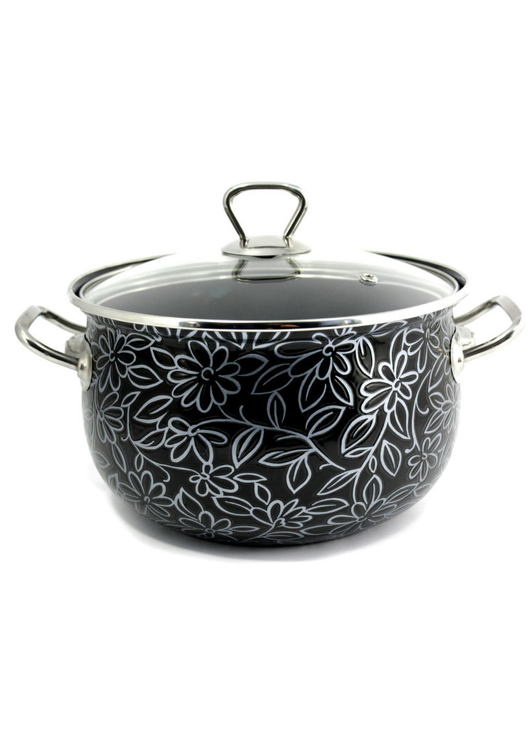 Кастрюля с крышкой Ажур Черный 2598-C-18 3,1 л 18 см Interos (258260079)
