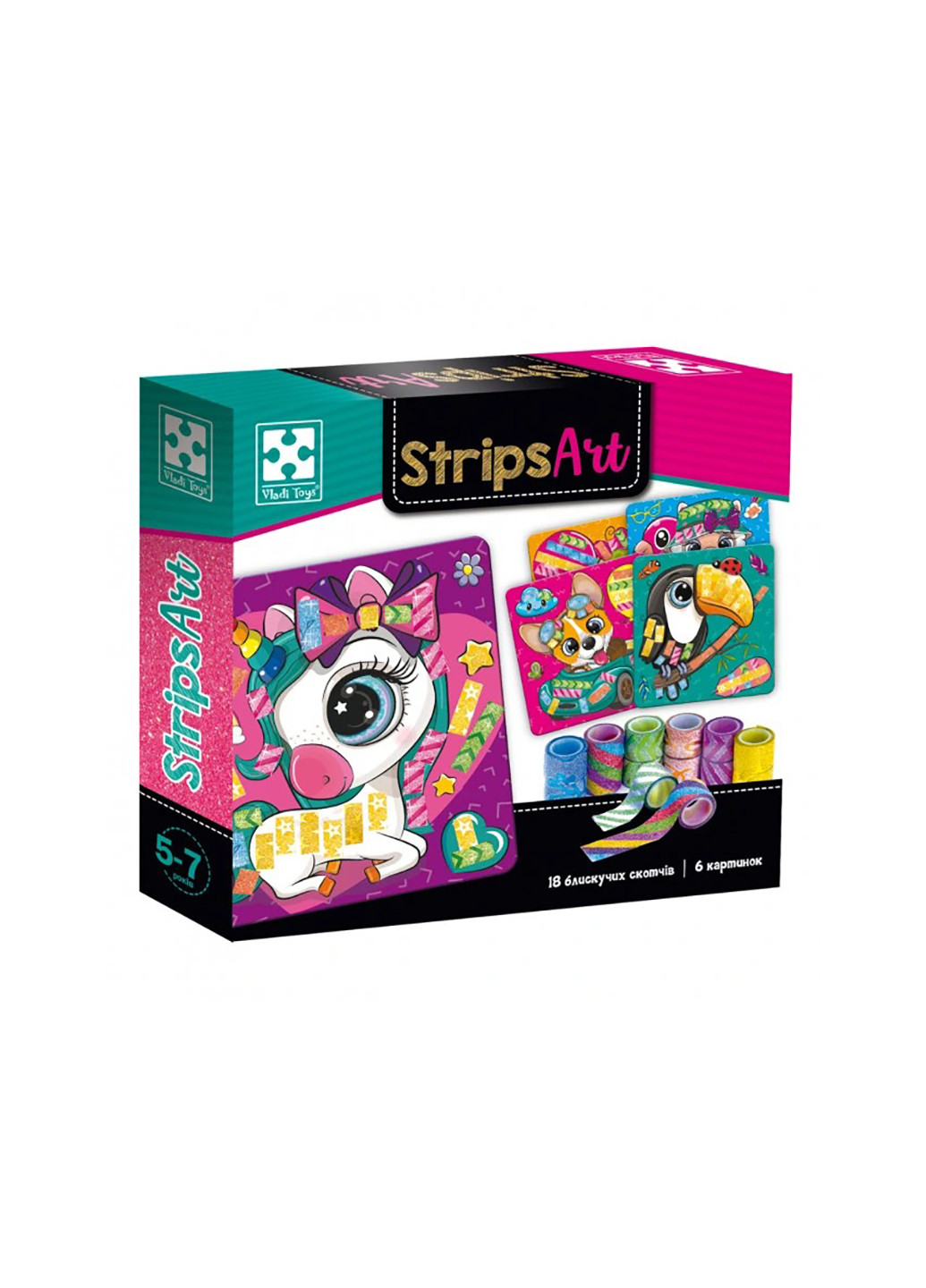 Набір для творчості "Strips Art. Щасливі мордочки" VT4433-13 Vladi toys (257984271)