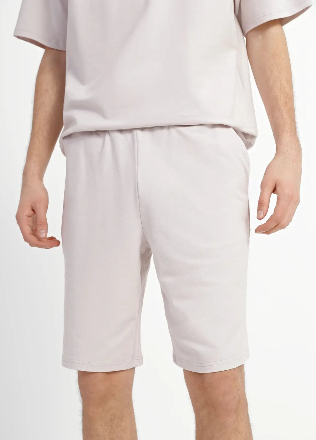 Бежевый летний комплект для мужчин футболка и шорты с шортами Роза