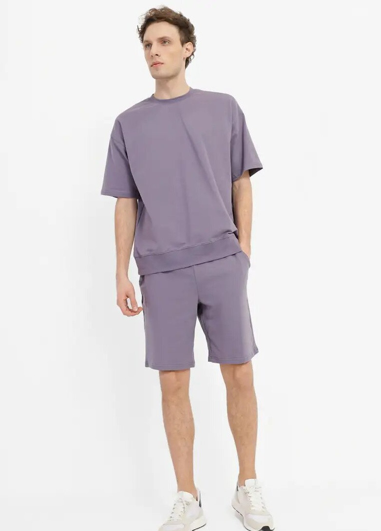 Серый летний комплект для мужчин футболка и шорты с шортами Роза