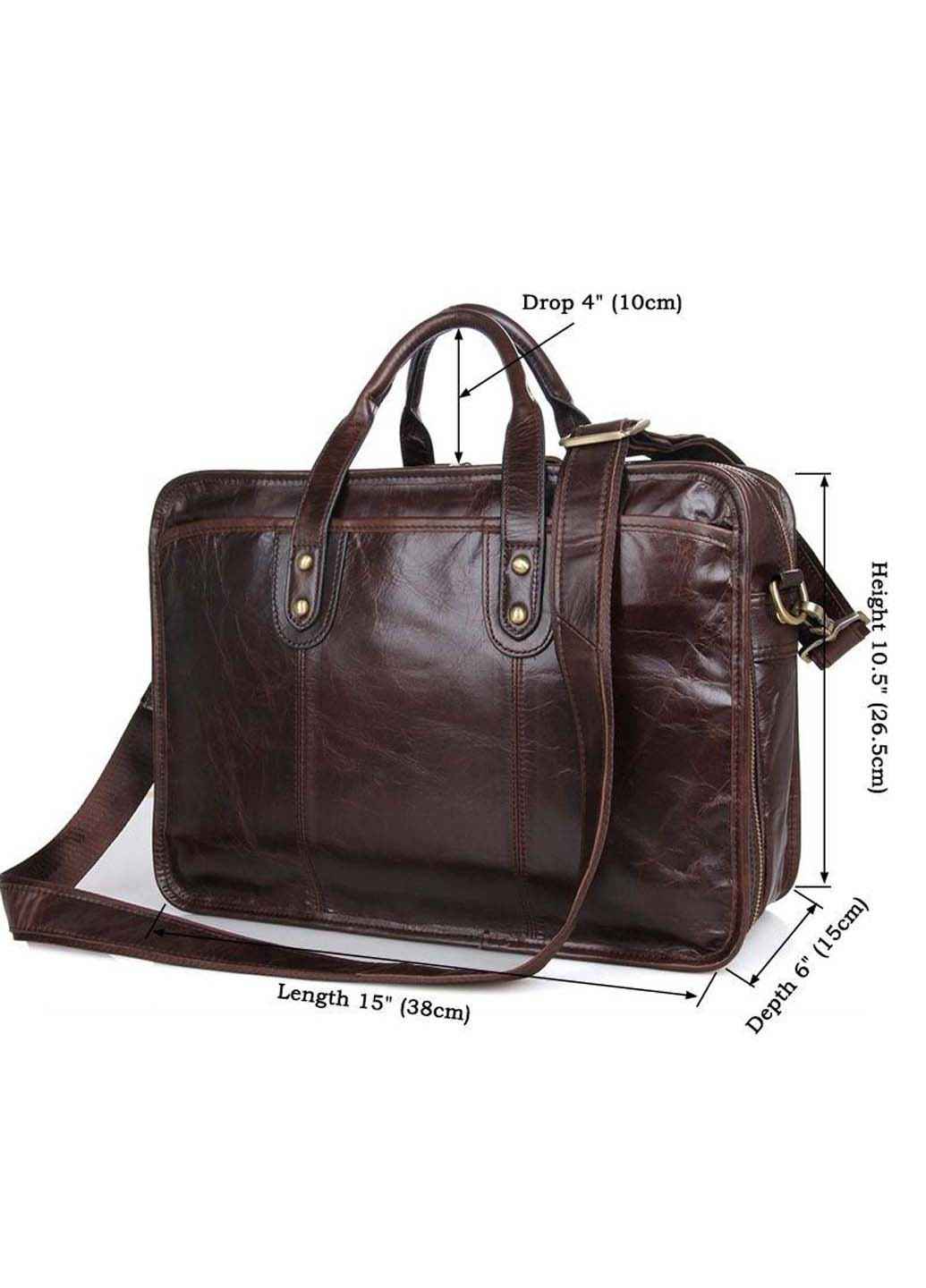 Практична сумка для чоловіків з натуральної шкіри 7345C 38×15×26.5 John McDee (257996667)