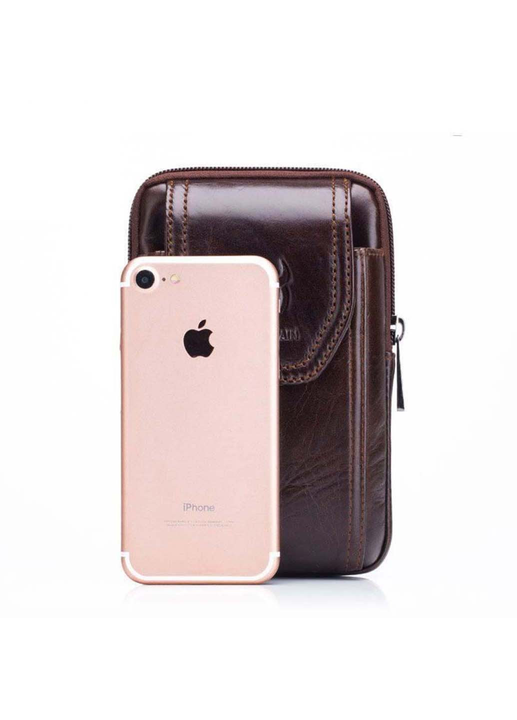 Напоясная сумка T1399 для смартфона из натуральной кожи 15.3 × 9.5 × 3 BULL (257996547)