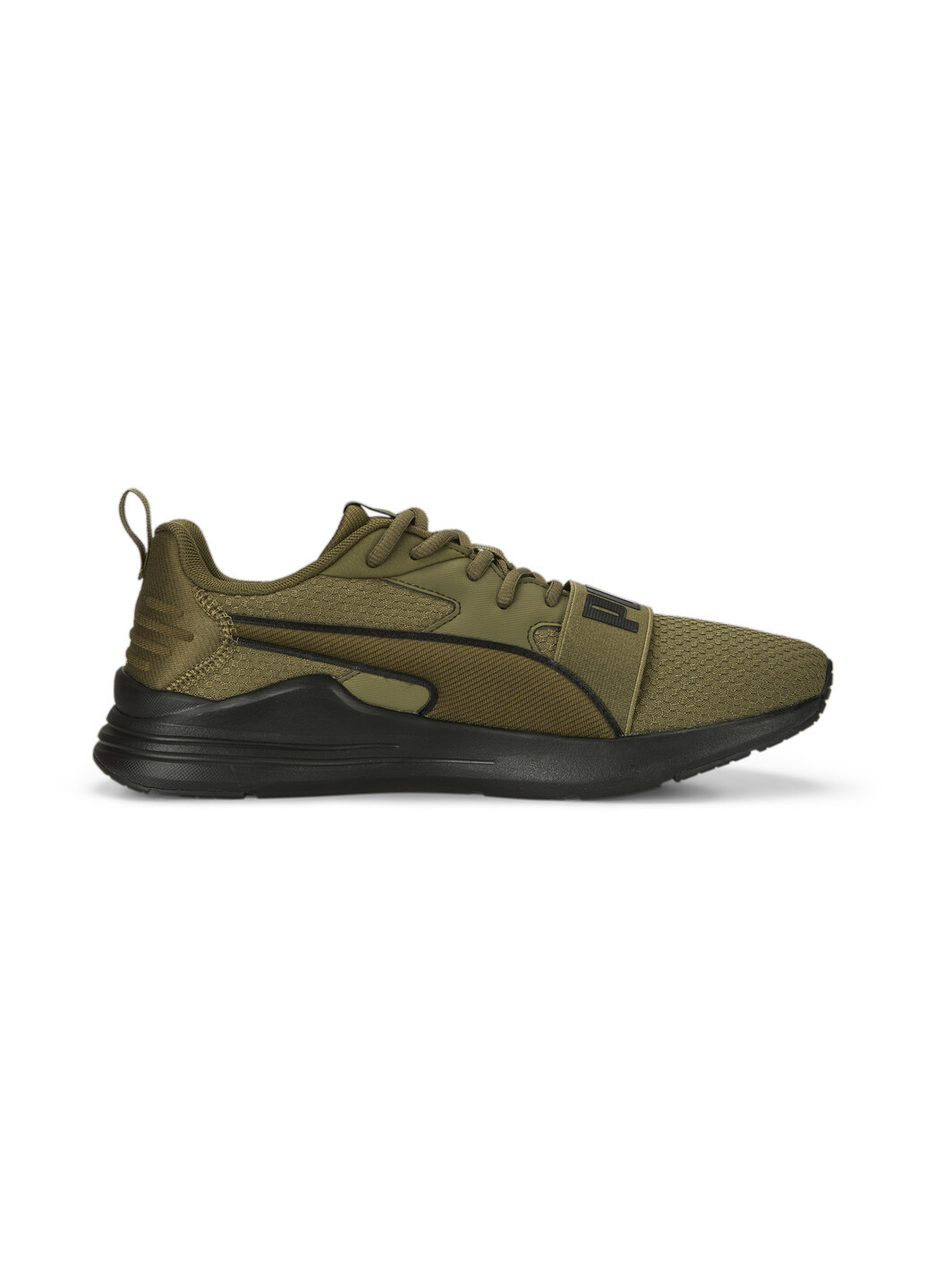 Кроссовки Wired Run Sneakers Puma однотонные зелёные спортивные