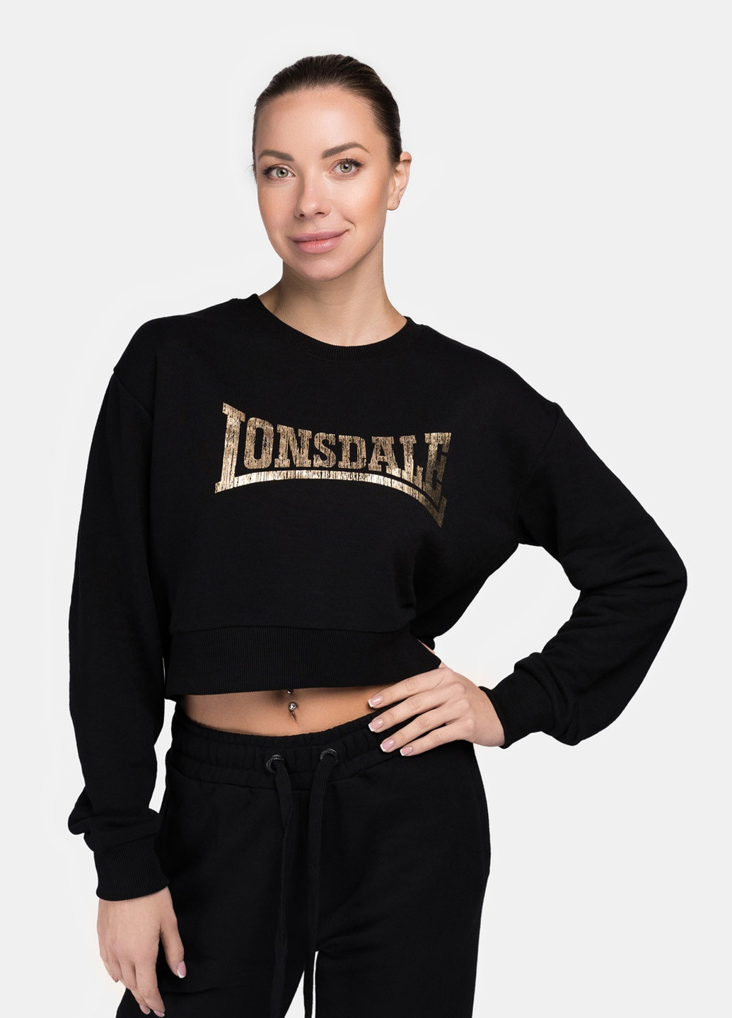 Світшот Lonsdale - крій логотип чорний кежуал - (257997816)