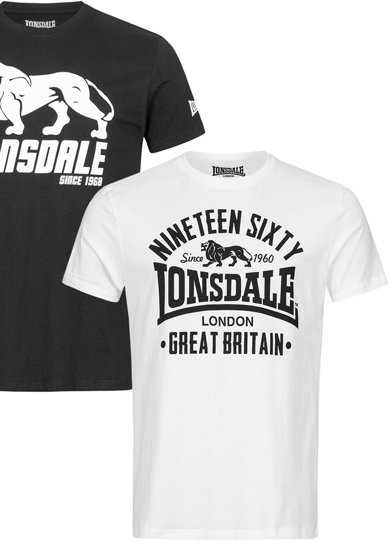 Чорно-біла комплект 2 футболки Lonsdale BYLCHAU