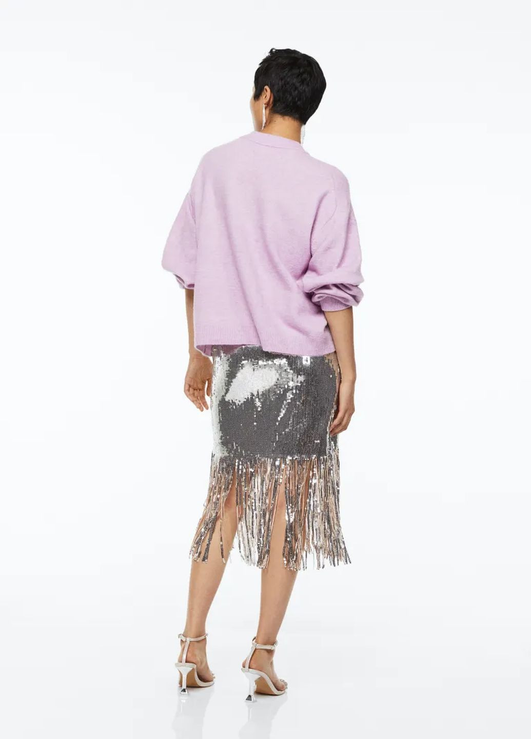 Фиолетовый зимний свитер H&M