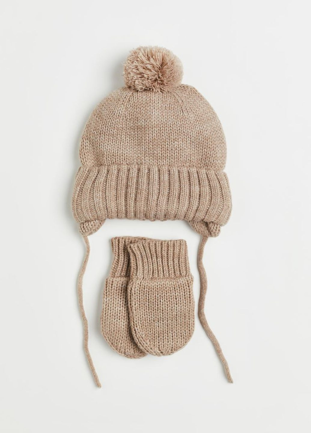 Бежевий зимній комплект (шапка+рукавиці) H&M