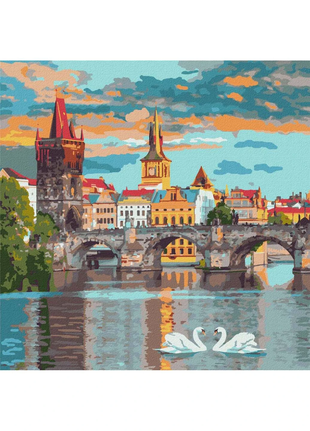 Картина за номерами Вечірня Прага 2x40x40 см Идейка (258021786)