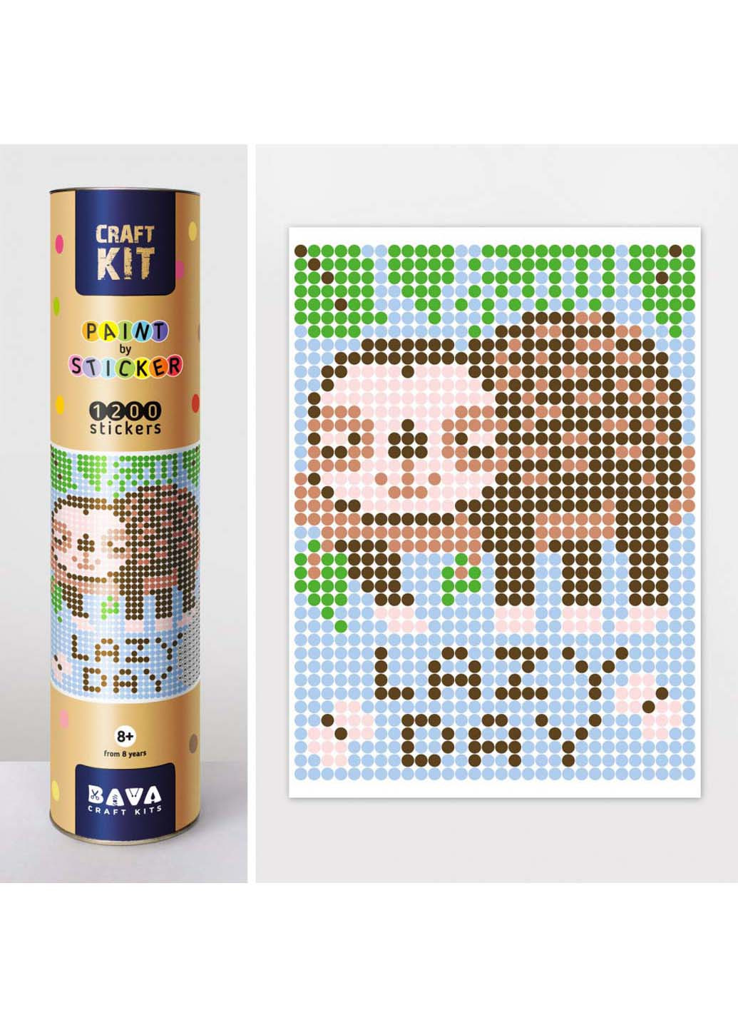 Картина за номерами в тубусі Ленивець 33х48 см 1200 стікерів УМНЯШКА (258022070)