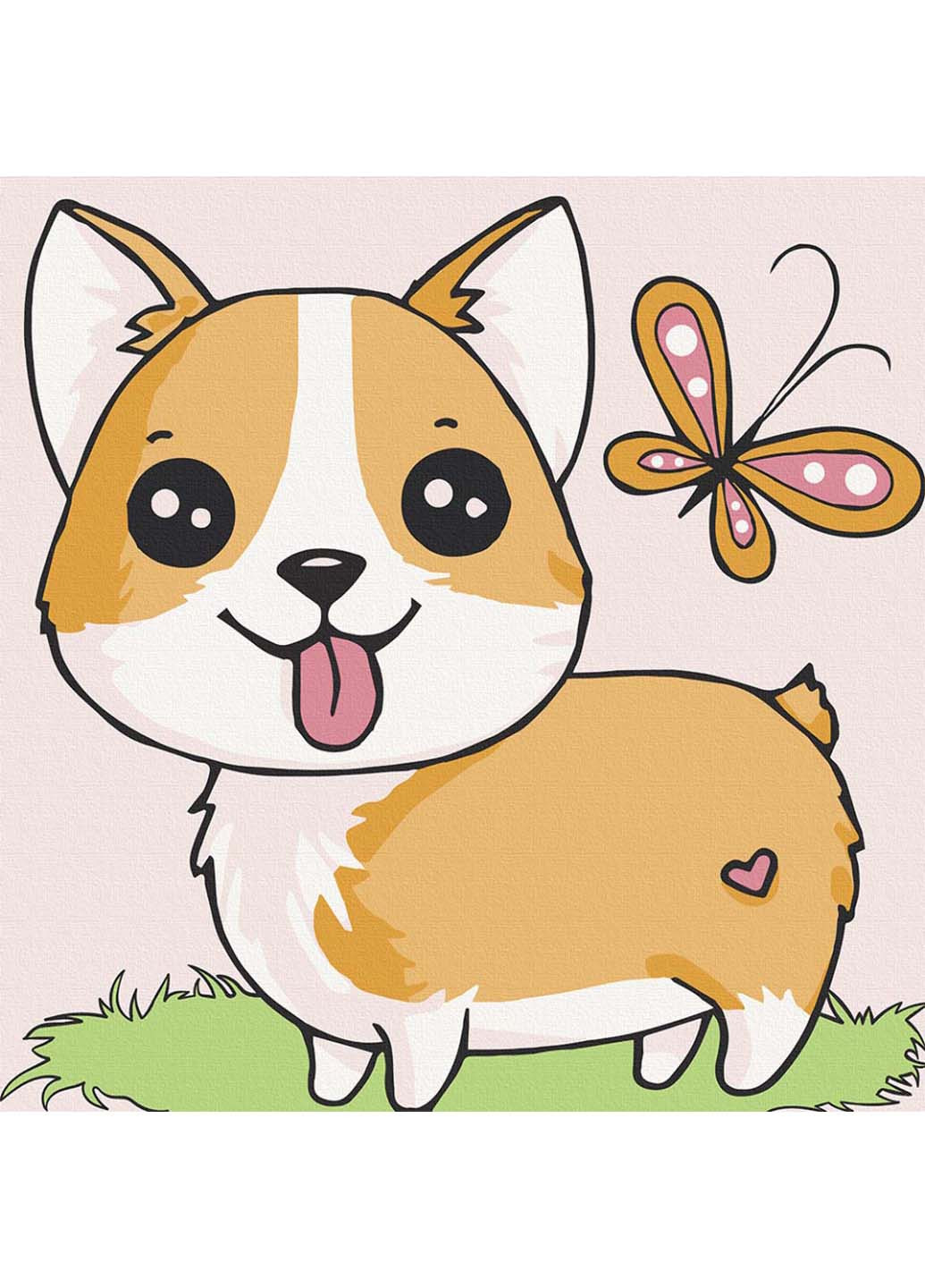 Роспись на холсте Щенок корги 30х30 см Art Craft (258021855)