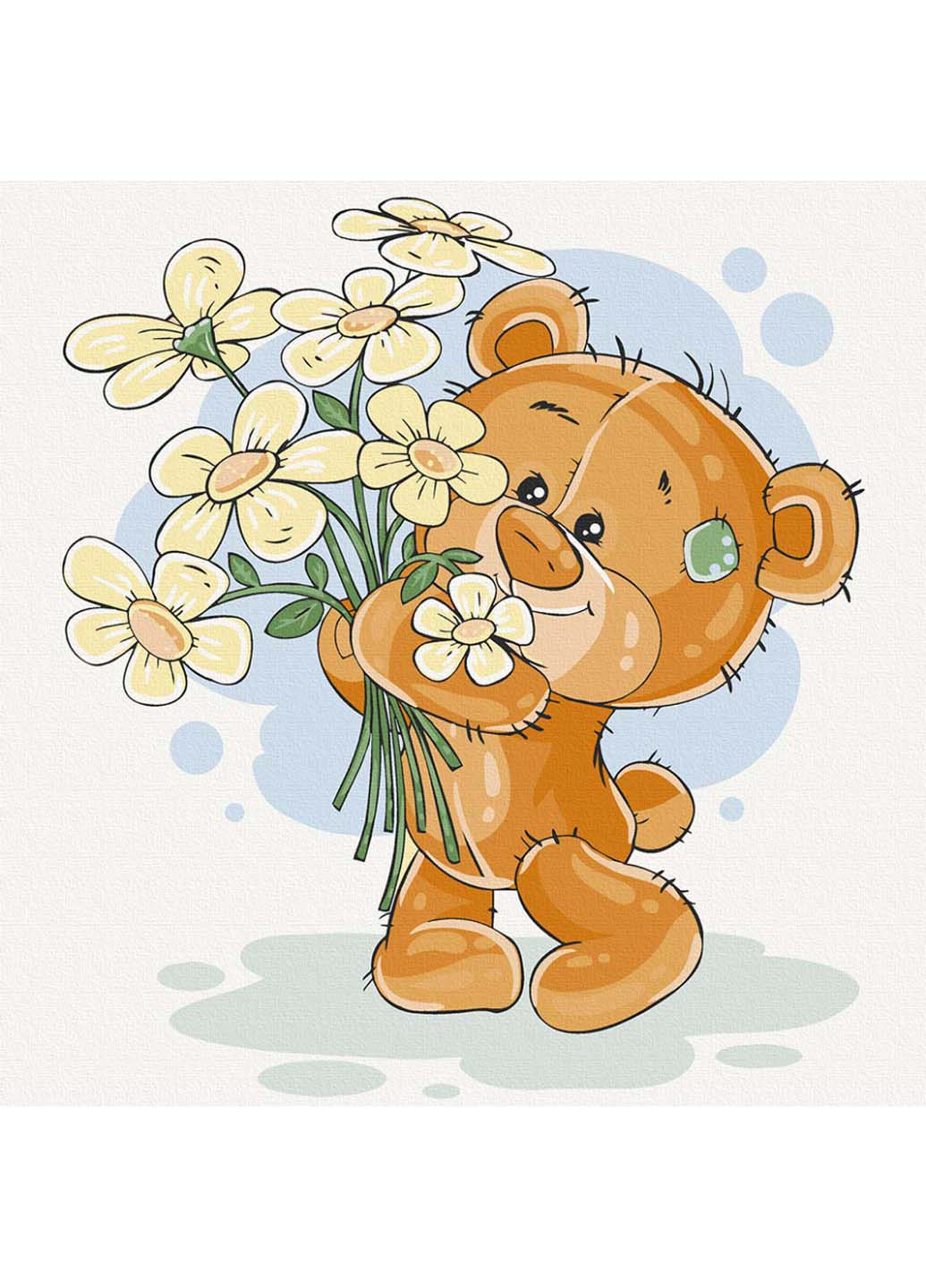 Роспись на холсте Медвежонок с цветами 30х30 см Art Craft (258021496)