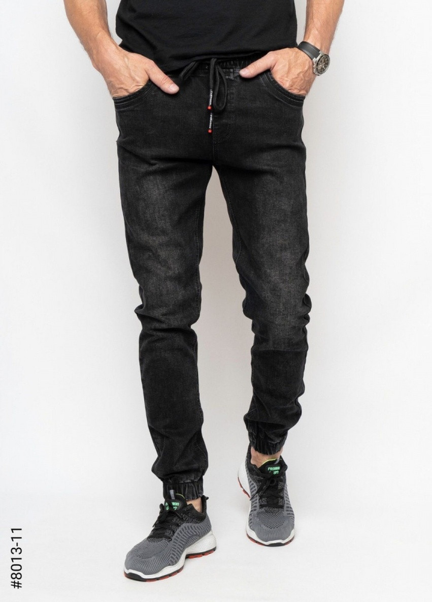 Черные демисезонные джинси манжет джогери 8013 BL Vingvgs