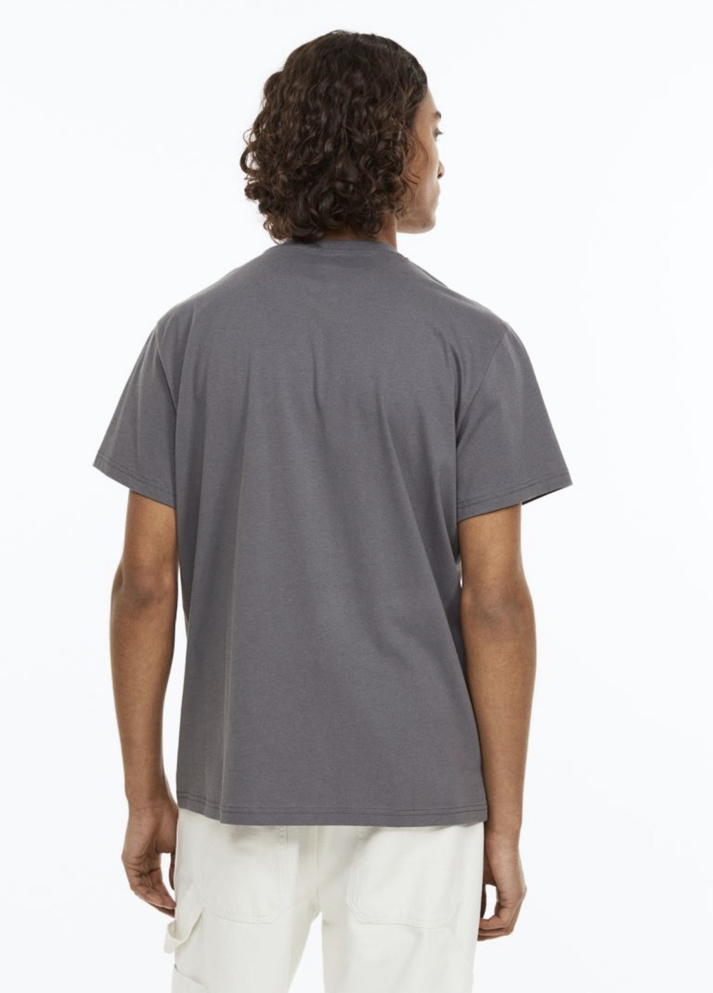 Серая базовая футболка с коротким рукавом H&M regular fit
