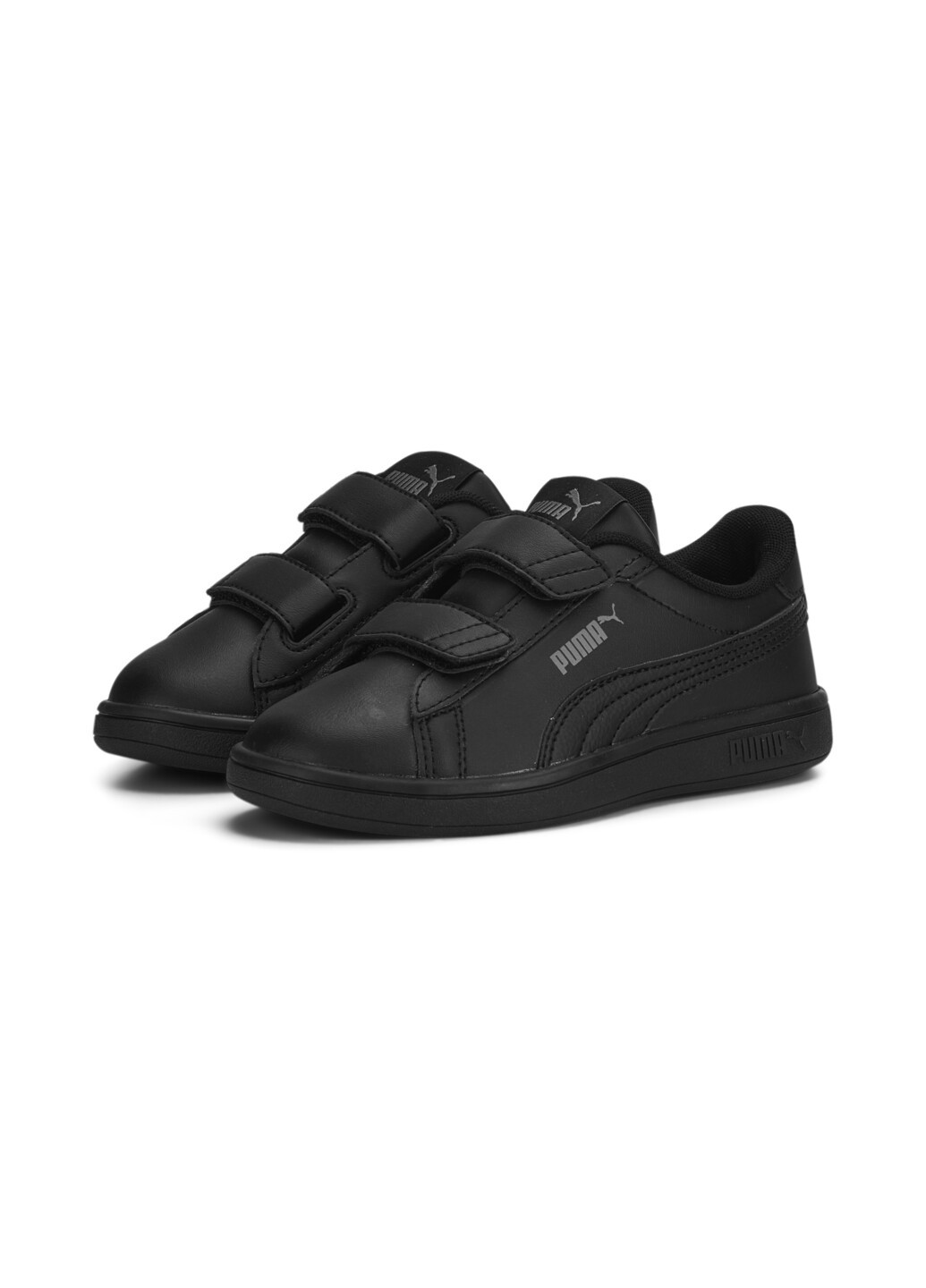 Черные детские кроссовки smash 3.0 leather v sneakers kids Puma