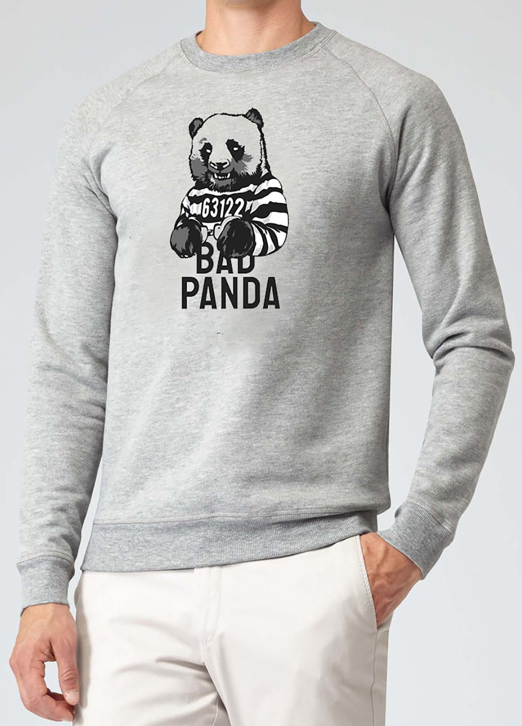 Світшот чоловічий сірий Bad Panda Love&Live - крій сірий кежуал - (258022370)