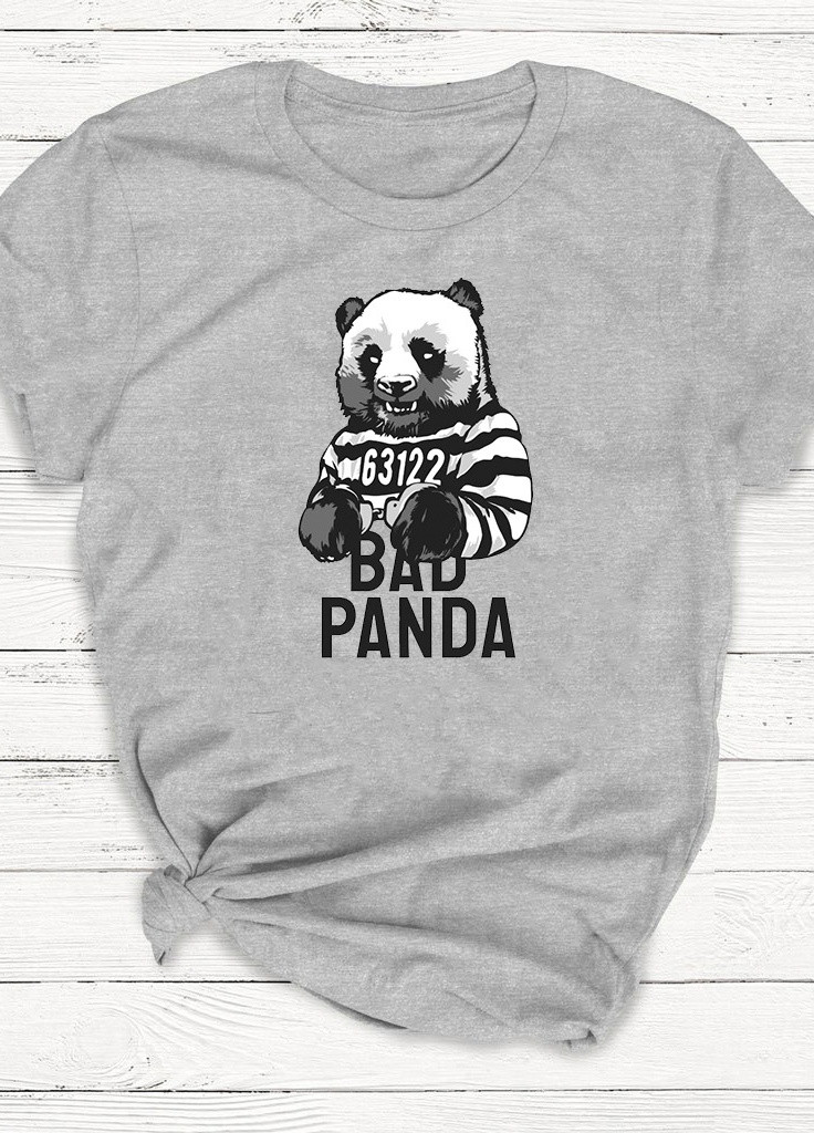Серая футболка мужская серая bad panda Zuzu