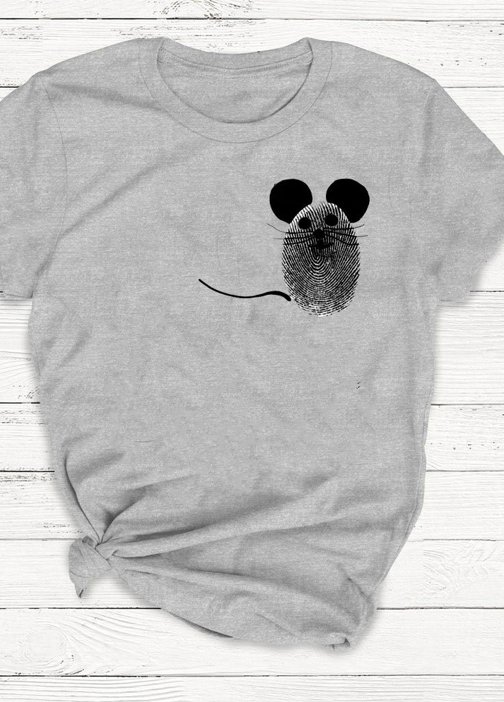 Серая футболка мужская серая mouse imprint Zuzu