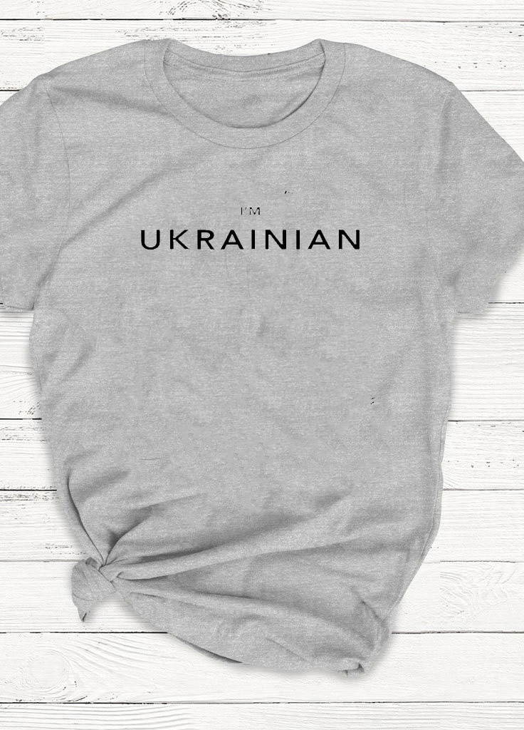 Сіра футболка чоловіча сіра i am ukrainian Zuzu