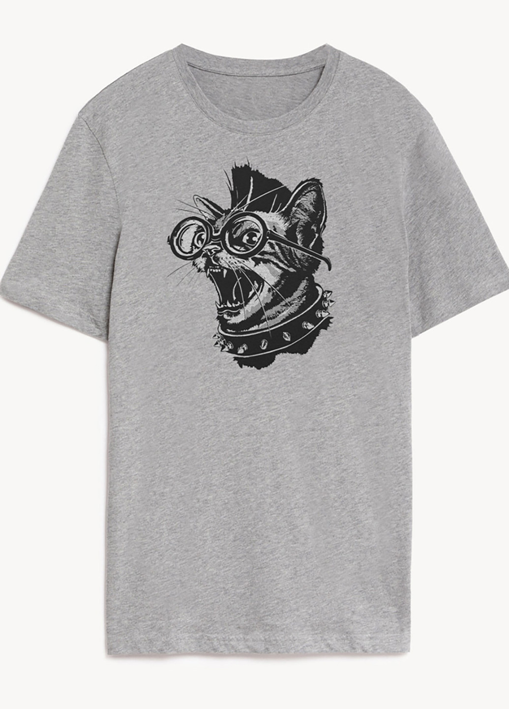 Серая футболка мужская серая punk cat Zuzu