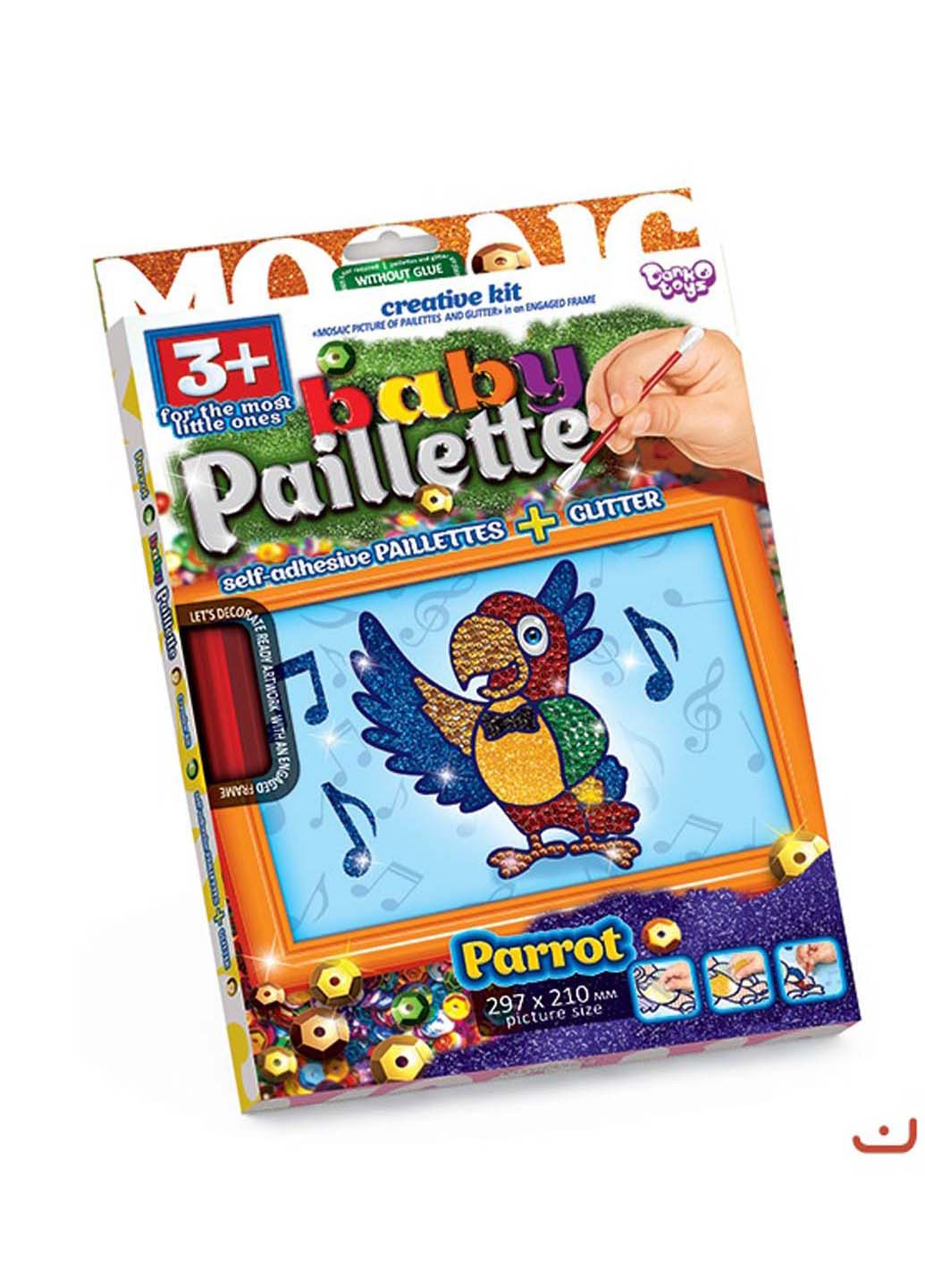 Картина-мозаїка з паєток Baby Paillette Папуга Dankotoys (258022053)