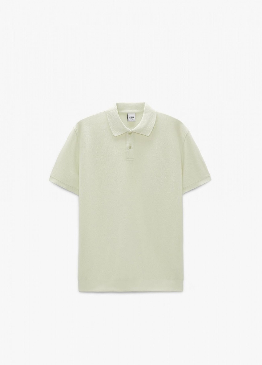 Светло-зеленая футболка поло текстурированная Zara 9240 423 LT GR