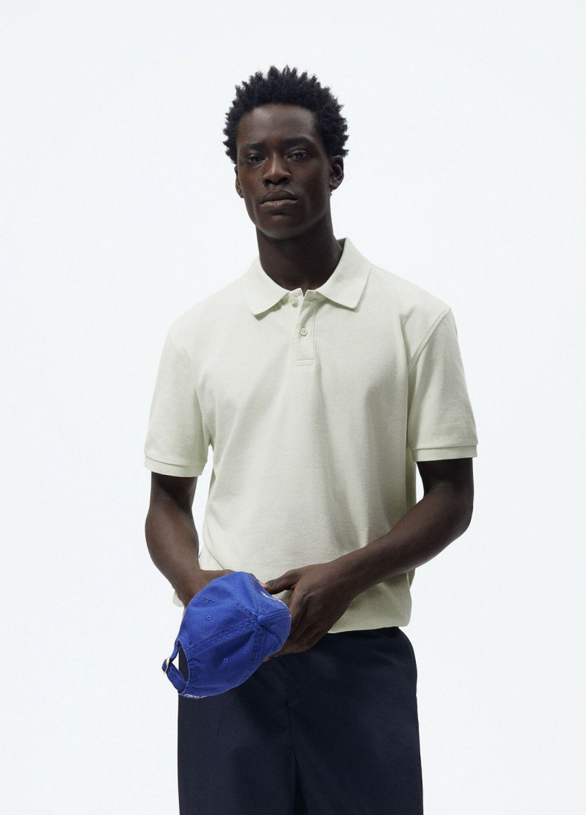 Светло-зеленая футболка поло текстурированная Zara 9240 423 LT GR