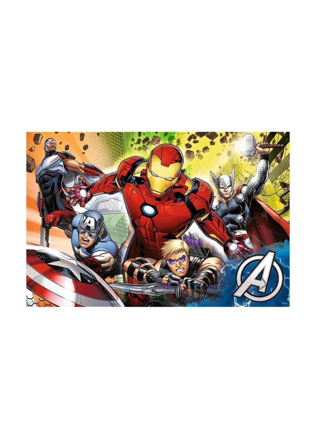 Детские пазлы SUPER МАХІ Marvel "Вместе сильнее" 24 элемента, с раскраской 60х40 см Trefl (258032265)
