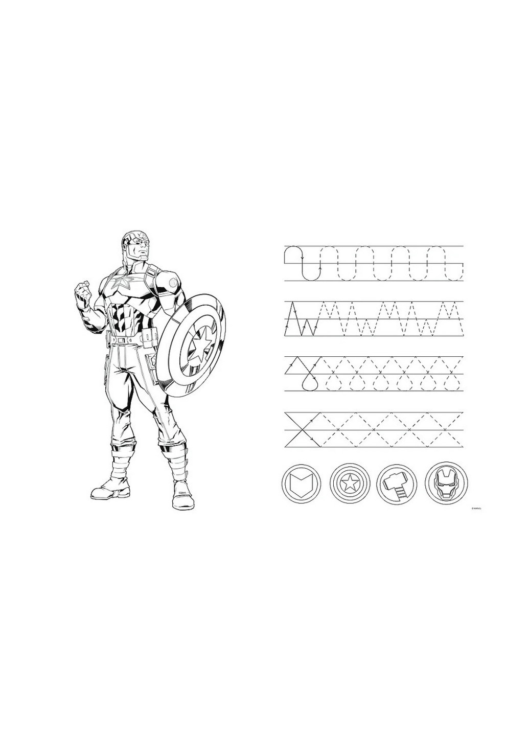 Детские пазлы SUPER МАХІ Marvel "Вместе сильнее" 24 элемента, с раскраской 60х40 см Trefl (258032265)