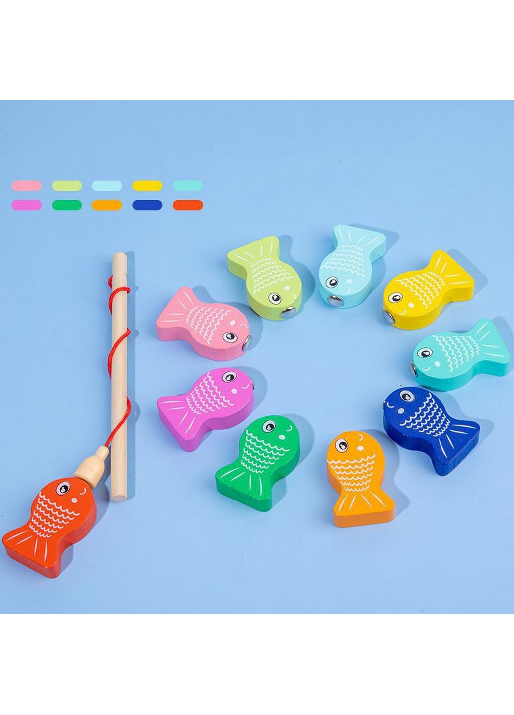 Дерев'яна іграшка Центр, що розвиває рибалка, цифри, слова рус/рус 4,5х45,4х23 см Limo Toy (258031815)