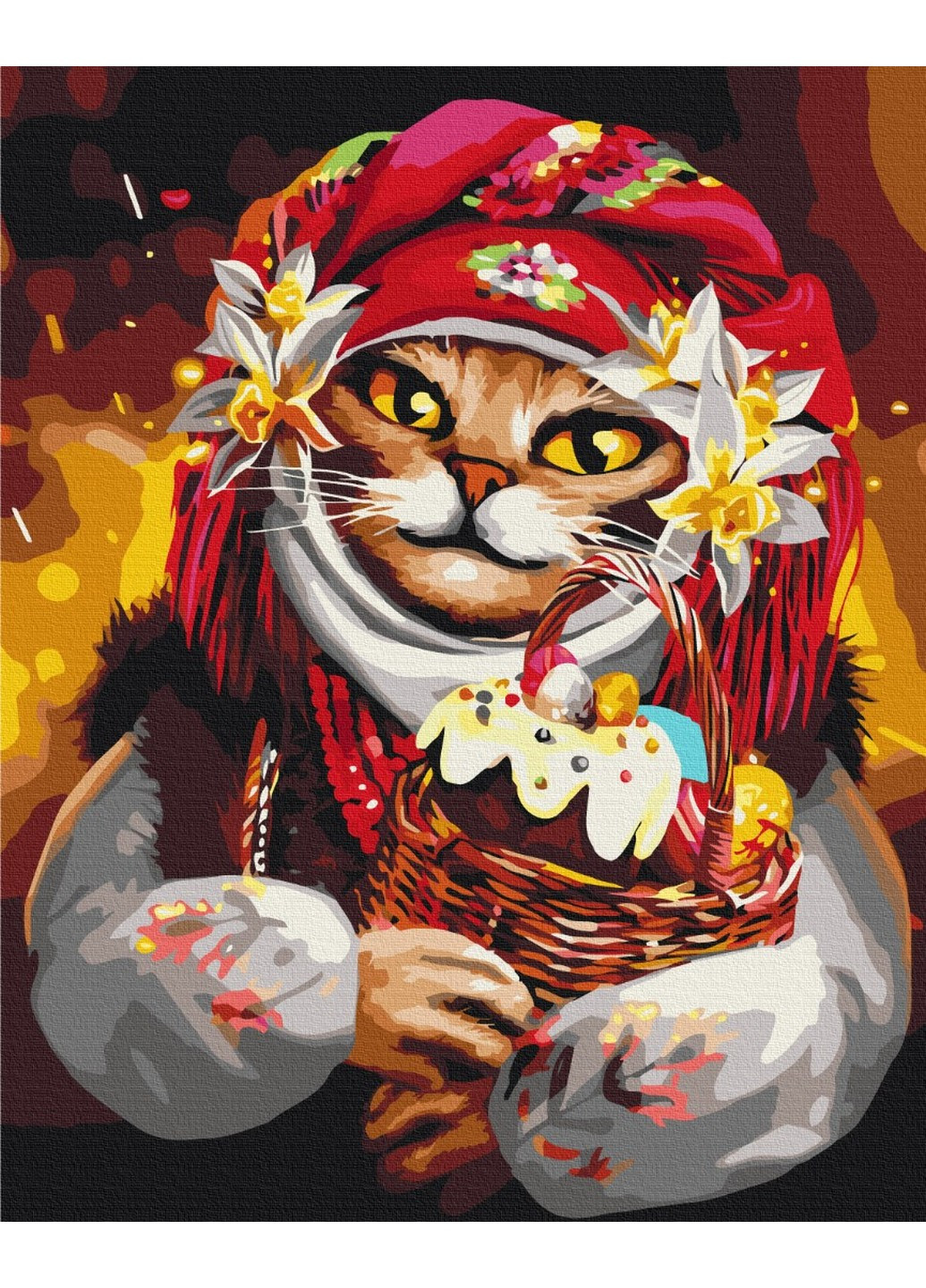 Картина за номерами Великодня кішка ©Маріанна Пащук 40x50 см Brushme (258033417)