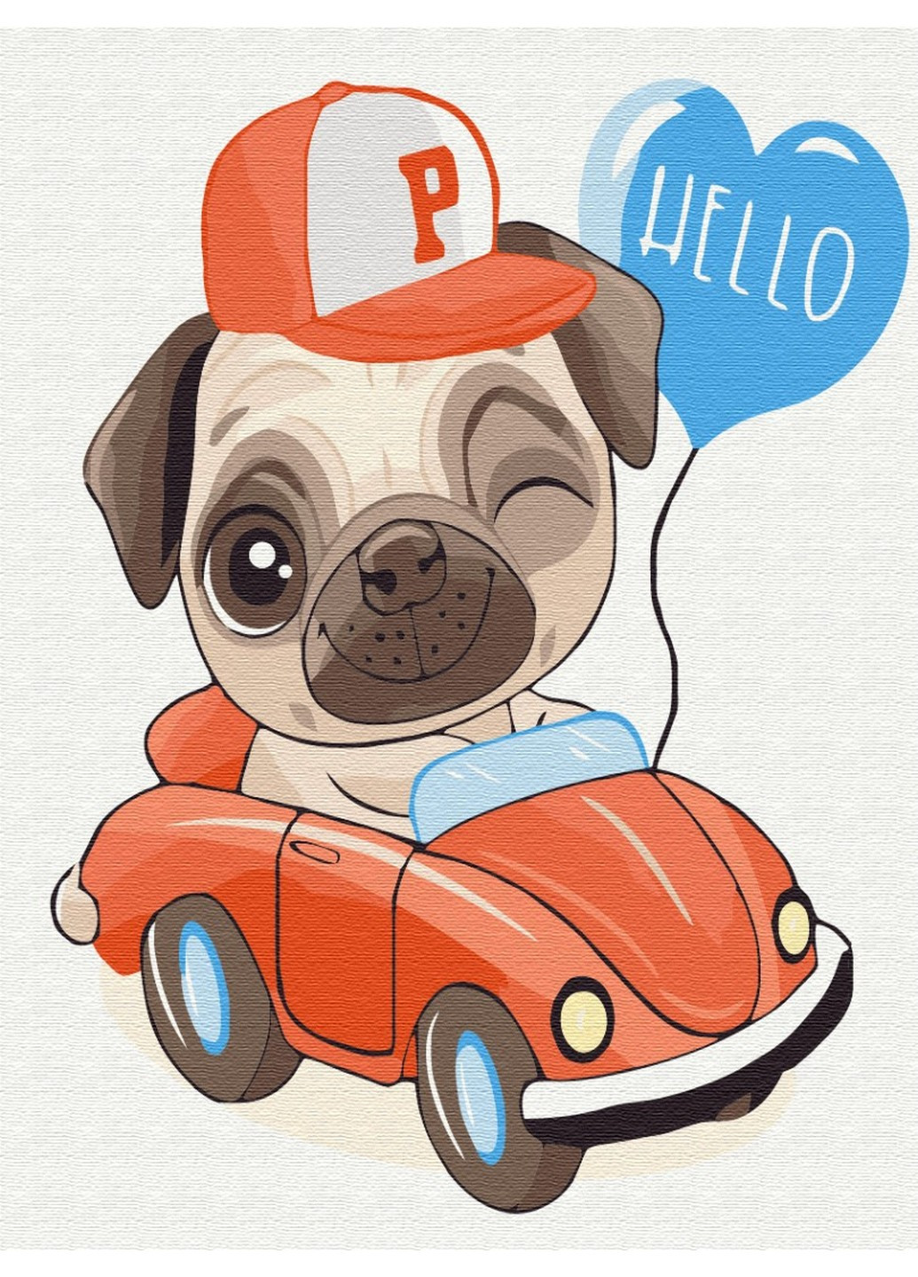 Картина по номерам Приветик от мопса 30х40 см Brushme (258033421)